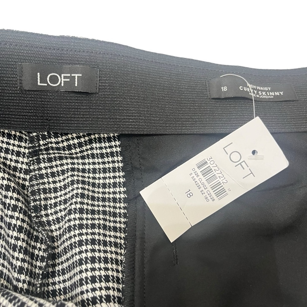 LOFT High Waist Skinny Side Zip Pant in Puppytooth Sz 18 - Picture 11 of 11